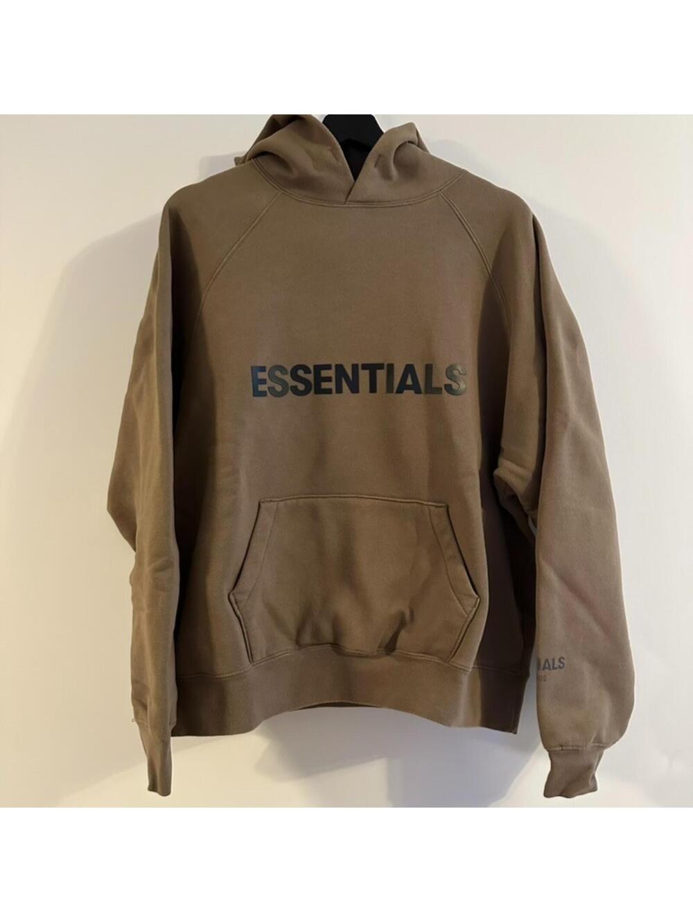Essentials Sweater Men's Small Brown Pullover Heavyweight Hoodie